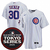 Men's Chicago Cubs #30 Kyle Tucker White 2025 World Tour Tokyo Series Home Stitched Jersey Dzhi,baseball caps,new era cap wholesale,wholesale hats